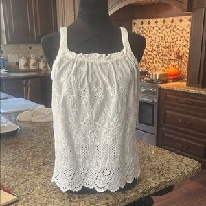 Sundance Sz S White Eyelet Lace Women's Prairie Top